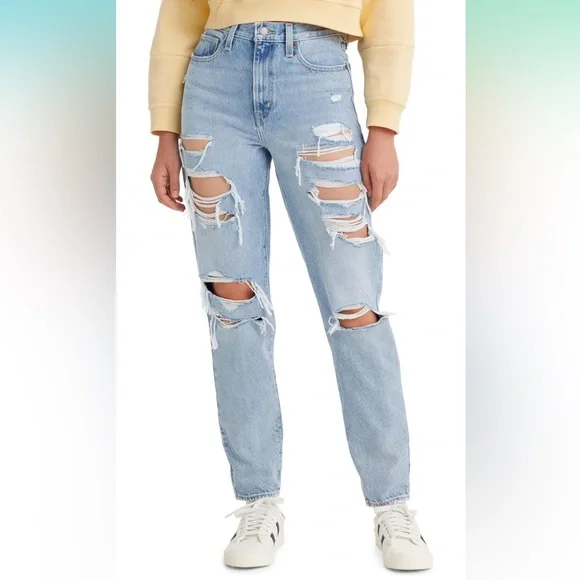 Levi s Jeans Levis High Waist Mom Jeans Last Thread Distressed Poshmark